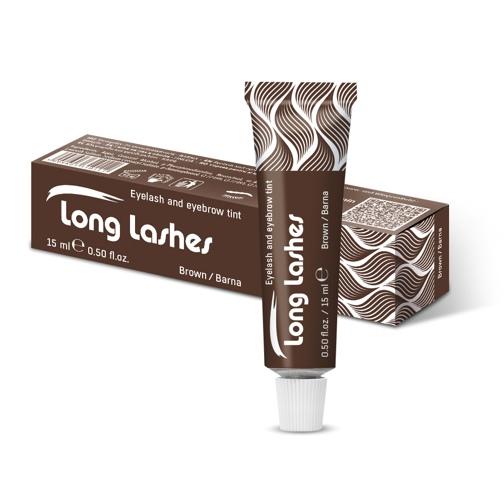 Long Lashes szempilla és szemöldökfesték BARNA 15ml - Image 3
