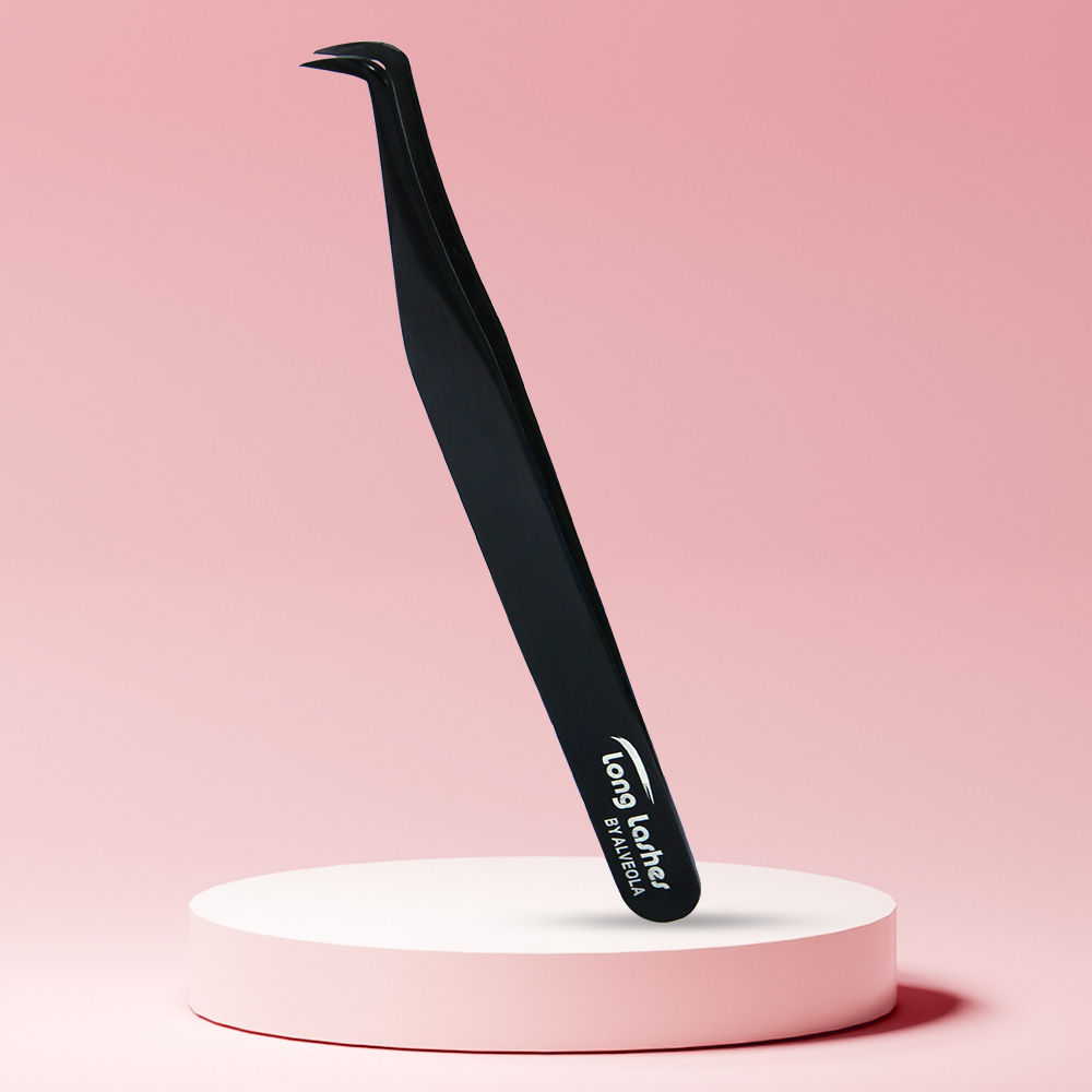 Long Lashes 90 fokos Volume Pro szempilla csipesz –fekete