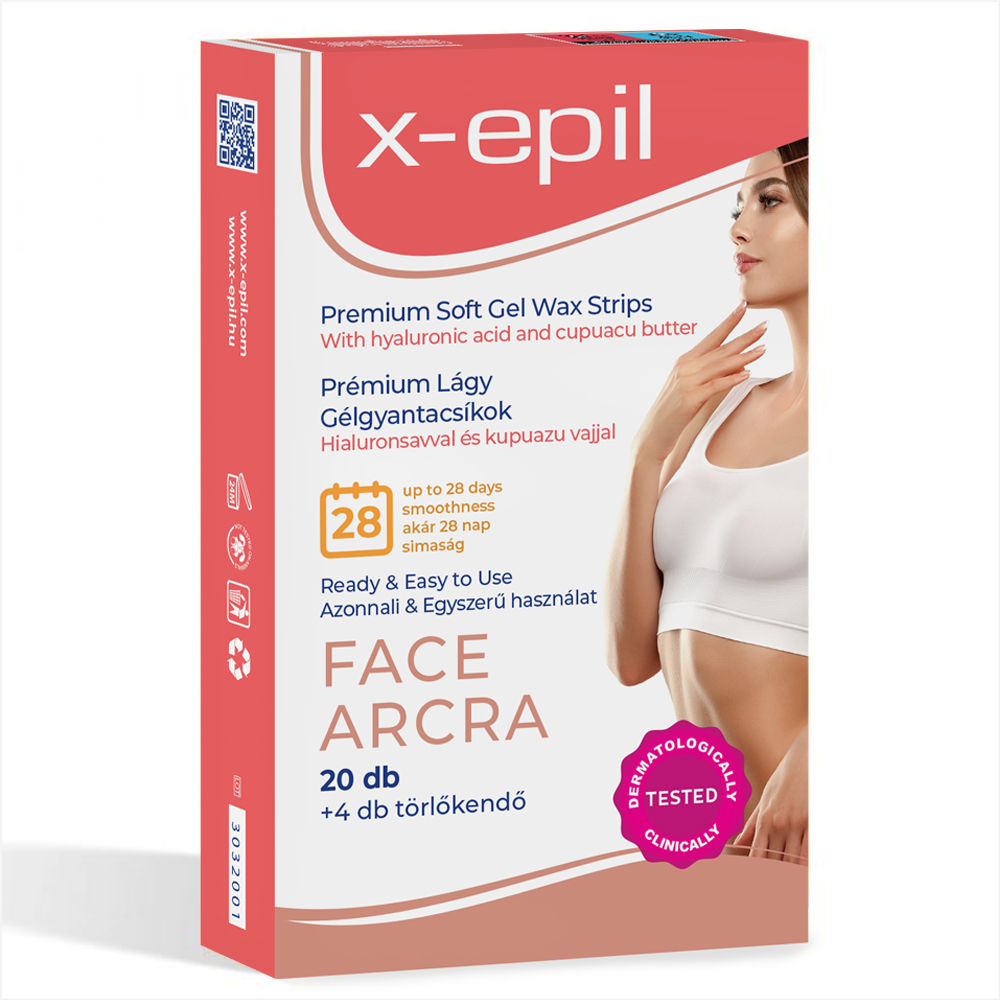 X-Epil Hidratáló gélgyantacsíkok hialuronnal arcra - 20db - Image 3