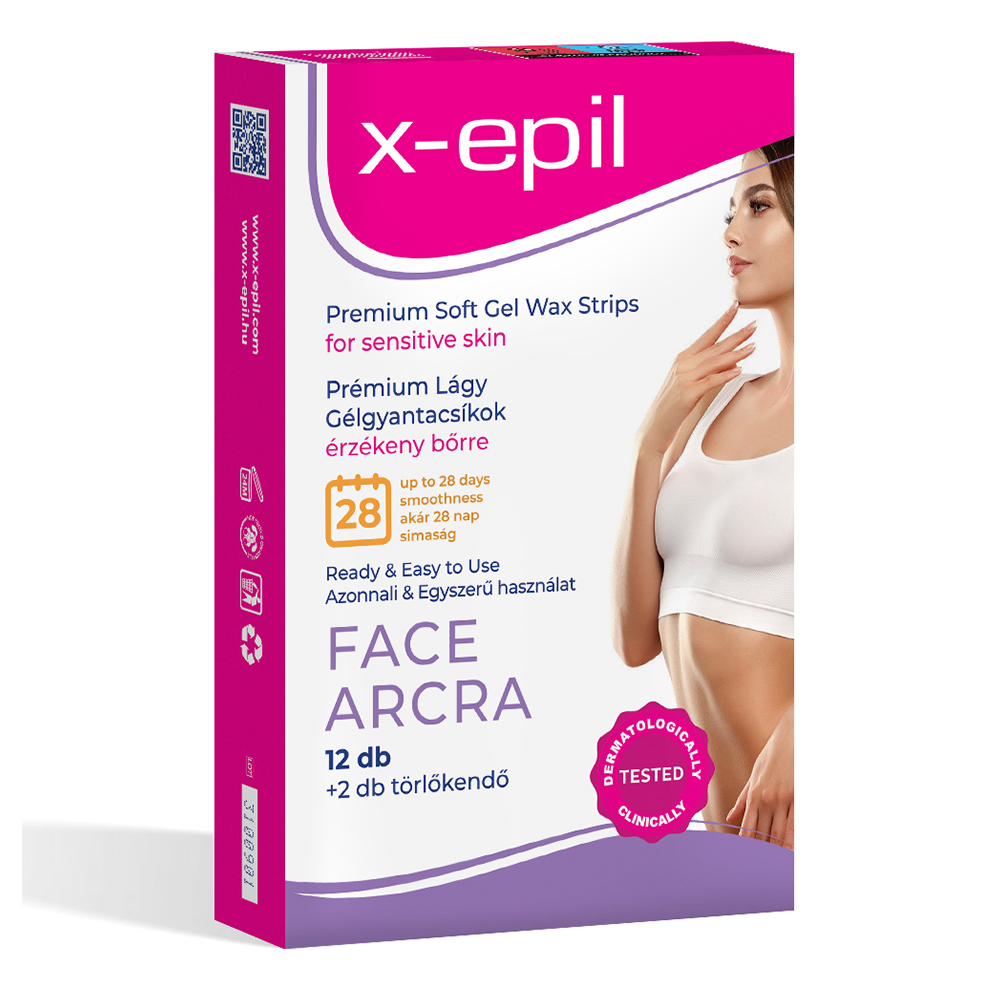 X-Epil Prémium lágy gélgyantacsíkok érzékeny bőrre arcra - 12db - Image 2